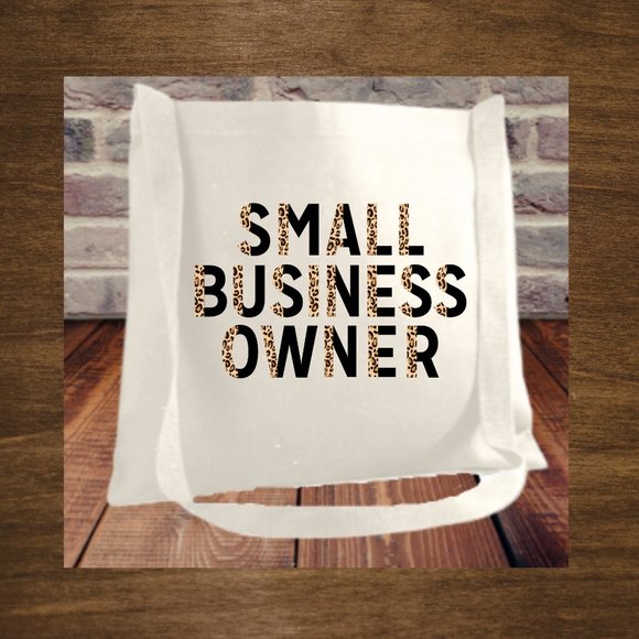 Small Business Owner Cotton Canvas Messenger Tote Bag with Long Strap - Picture 2 of 2